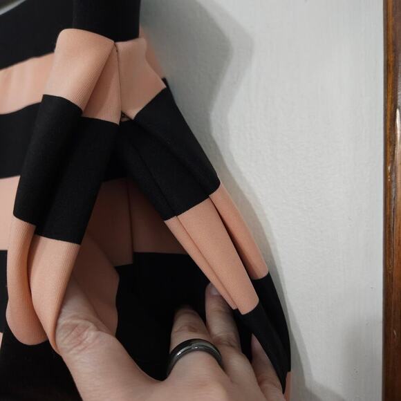 Ashley Nell Tipton Pleated Stripped Skirt Plus 2X Pink Black Knee Length Pockets - Picture 5 of 7